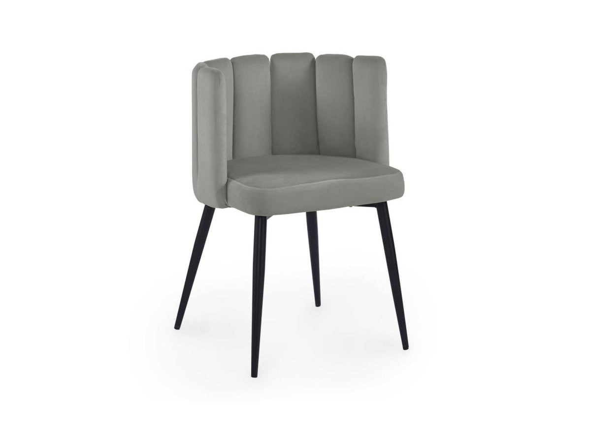 Lot de 2 chaises design en velours gris DEBBY - DécoInParis