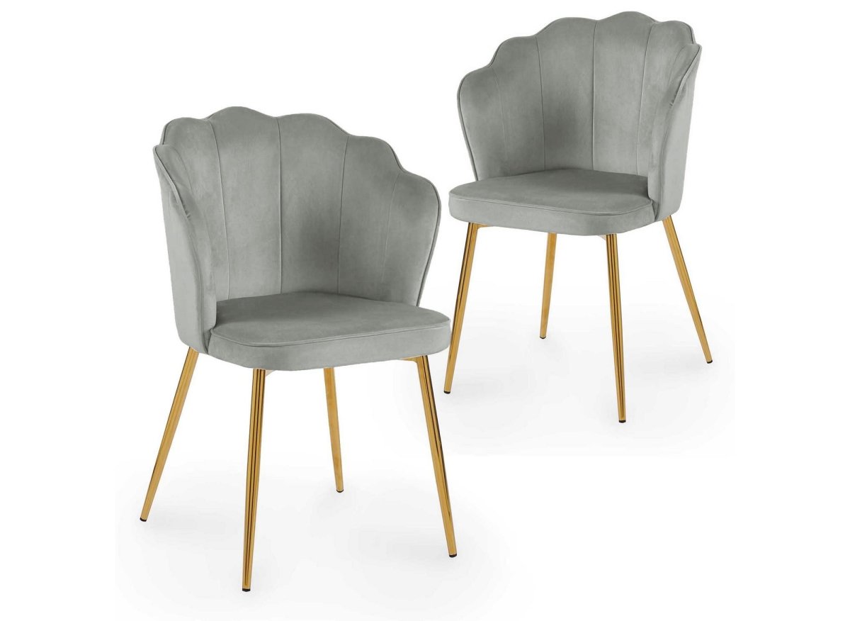 Lot de 2 chaises design en velours gris GARANCE - DécoInParis
