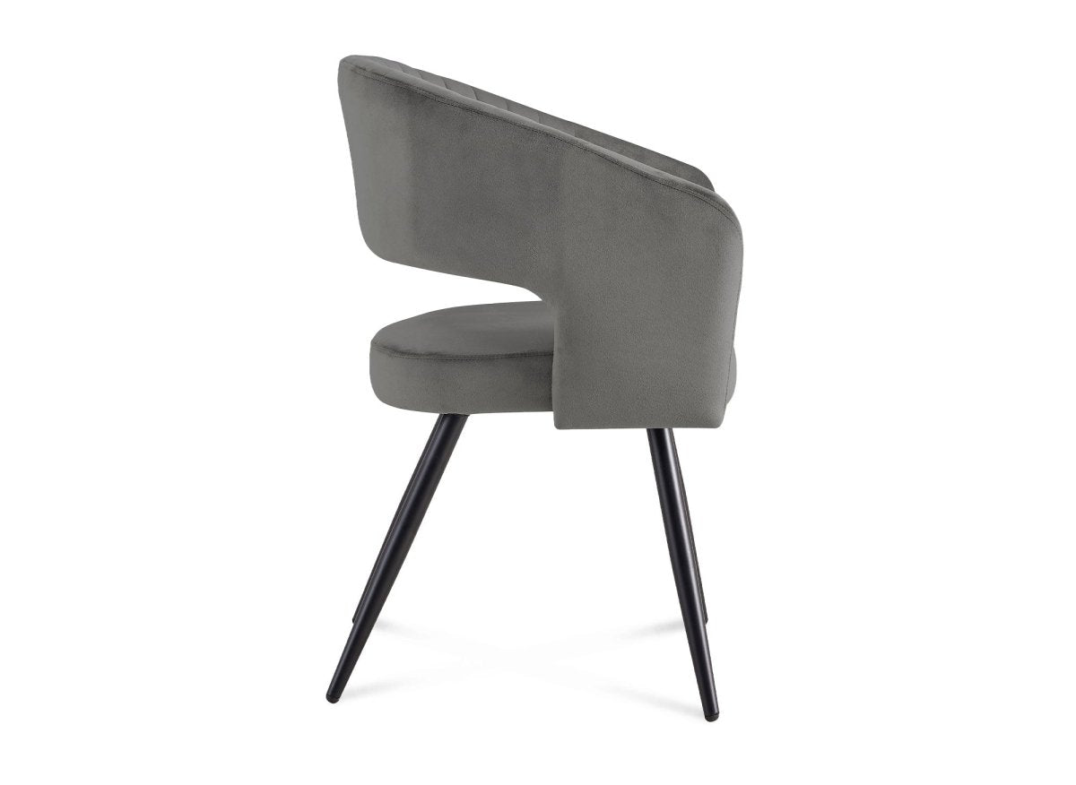 Lot de 2 chaises design en velours gris GLORIA - DécoInParis