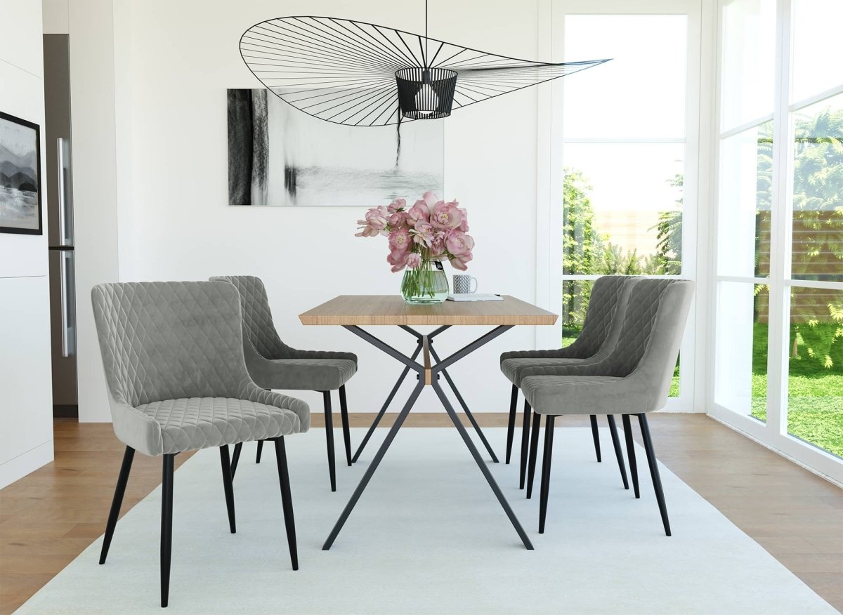 Lot de 2 chaises design en velours gris JENNY - DécoInParis