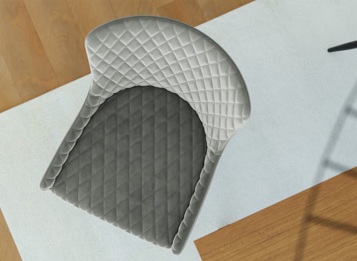 Lot de 2 chaises design en velours gris JENNY - DécoInParis