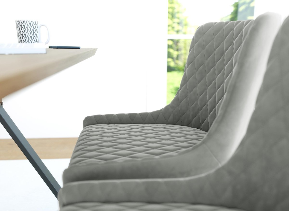 Lot de 2 chaises design en velours gris JENNY - DécoInParis