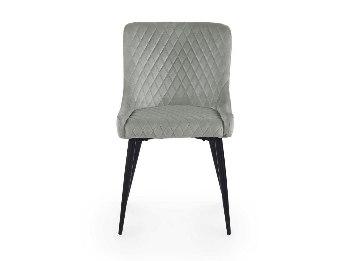 Lot de 2 chaises design en velours gris JENNY - DécoInParis