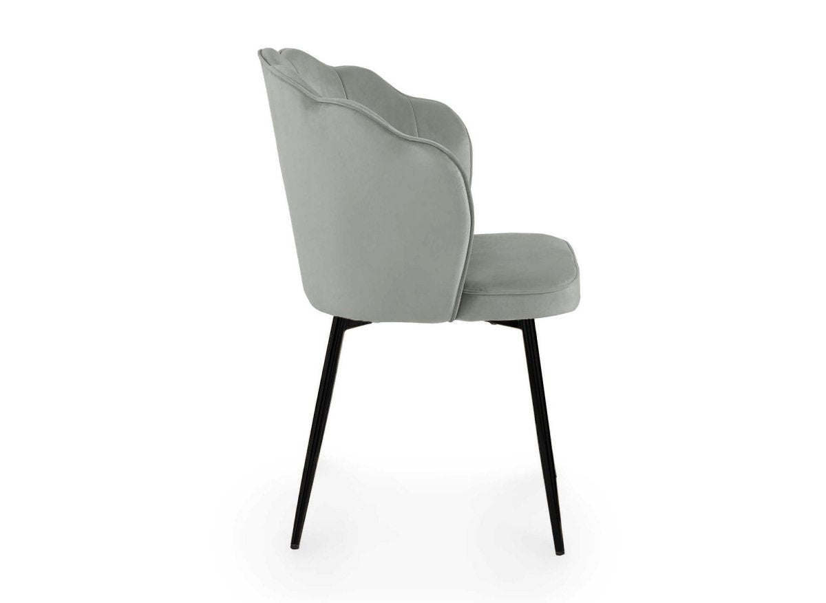 Lot de 2 chaises design en velours gris pieds noirs GARANCE - DécoInParis