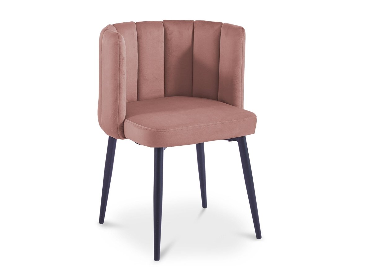 Lot de 2 chaises design en velours rose DEBBY - DécoInParis