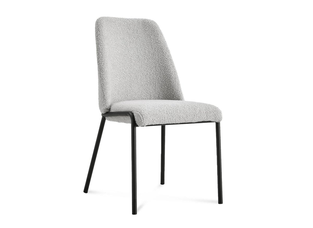 Lot de 2 chaises effet peau de mouton gris APRIL - DécoInParis