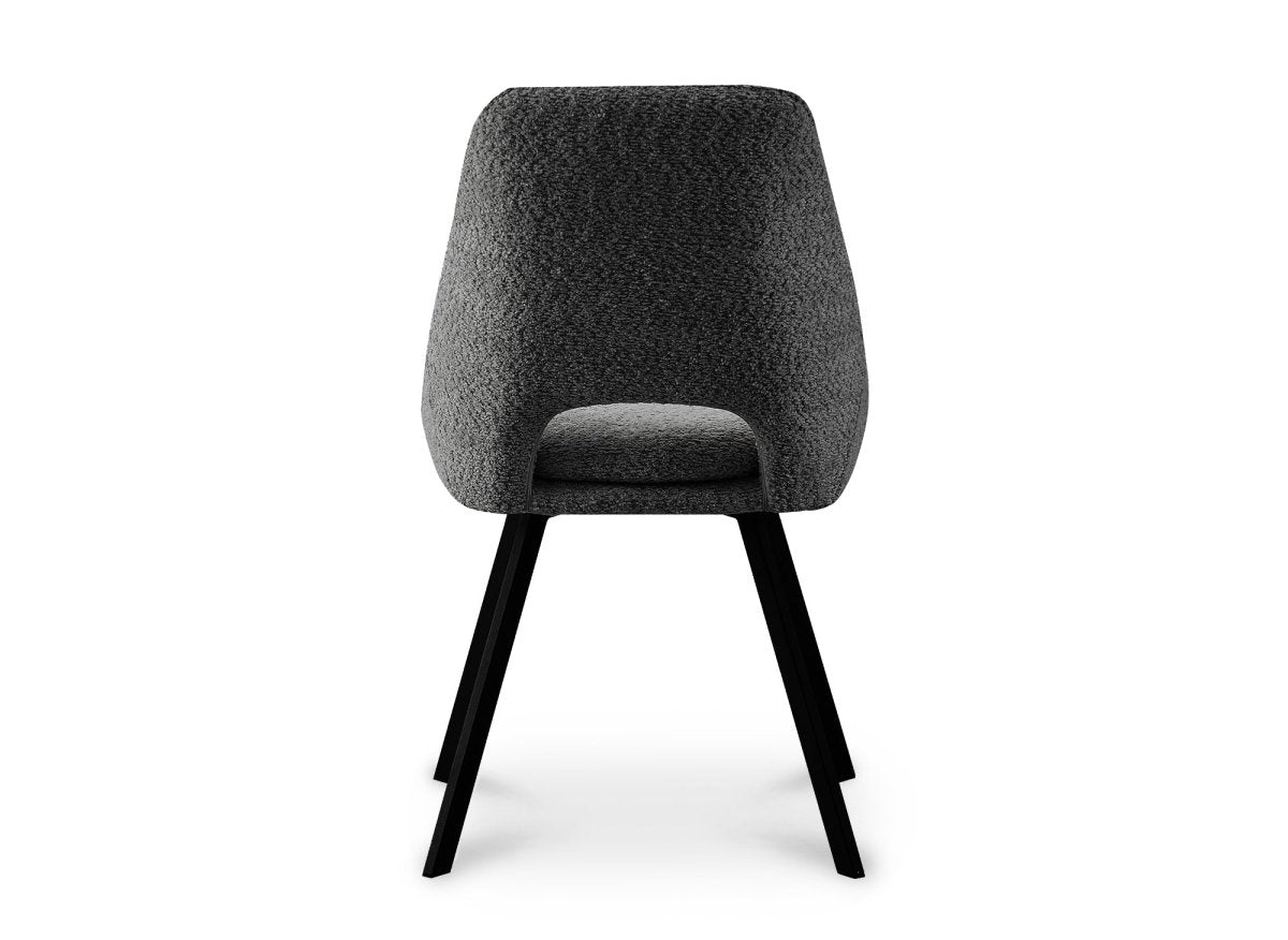 Lot de 2 chaises effet peau de mouton gris foncé NARCISSE - DécoInParis