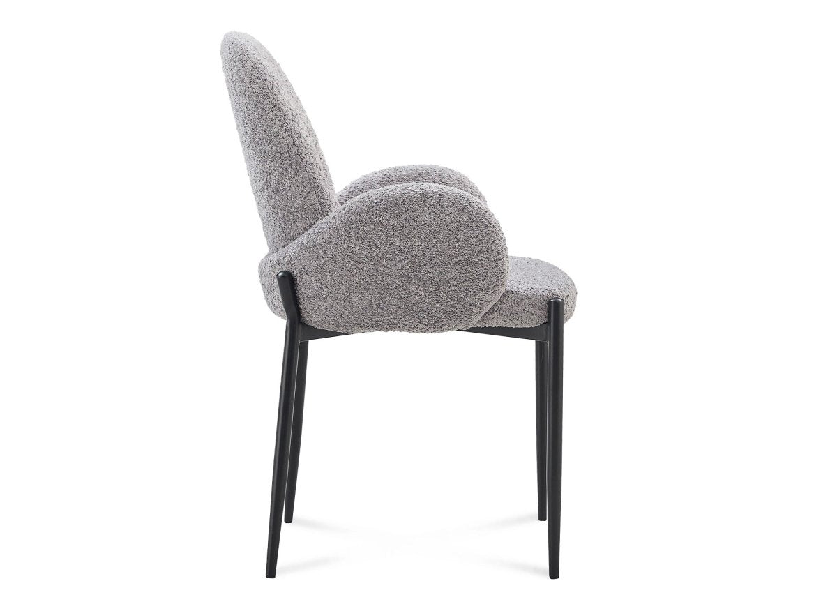 Lot de 2 chaises effet peau de mouton gris KAMILIA - DécoInParis