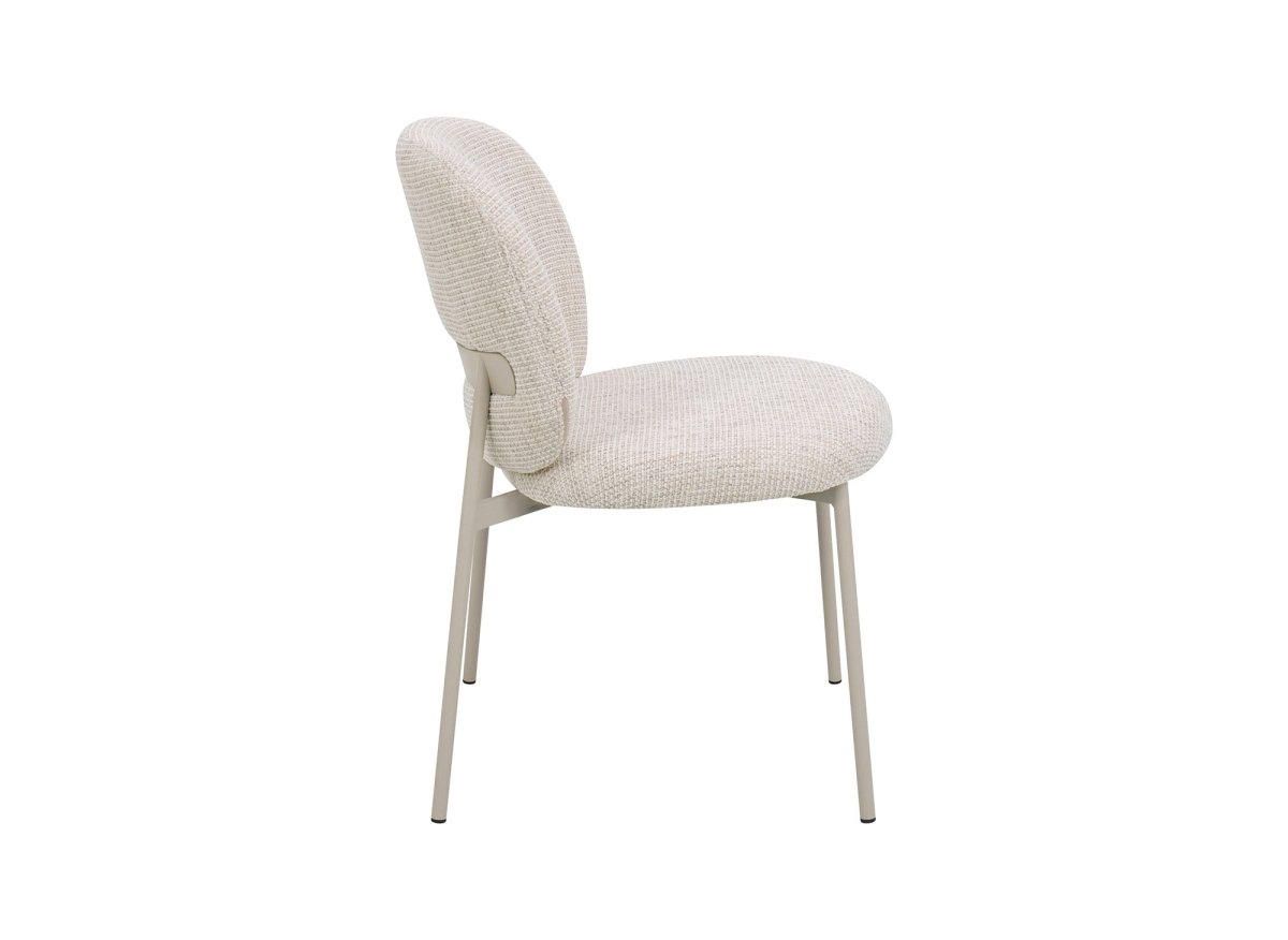 Lot de 2 chaises en tweed écru et pieds en métal gris MARCUS - DécoInParis