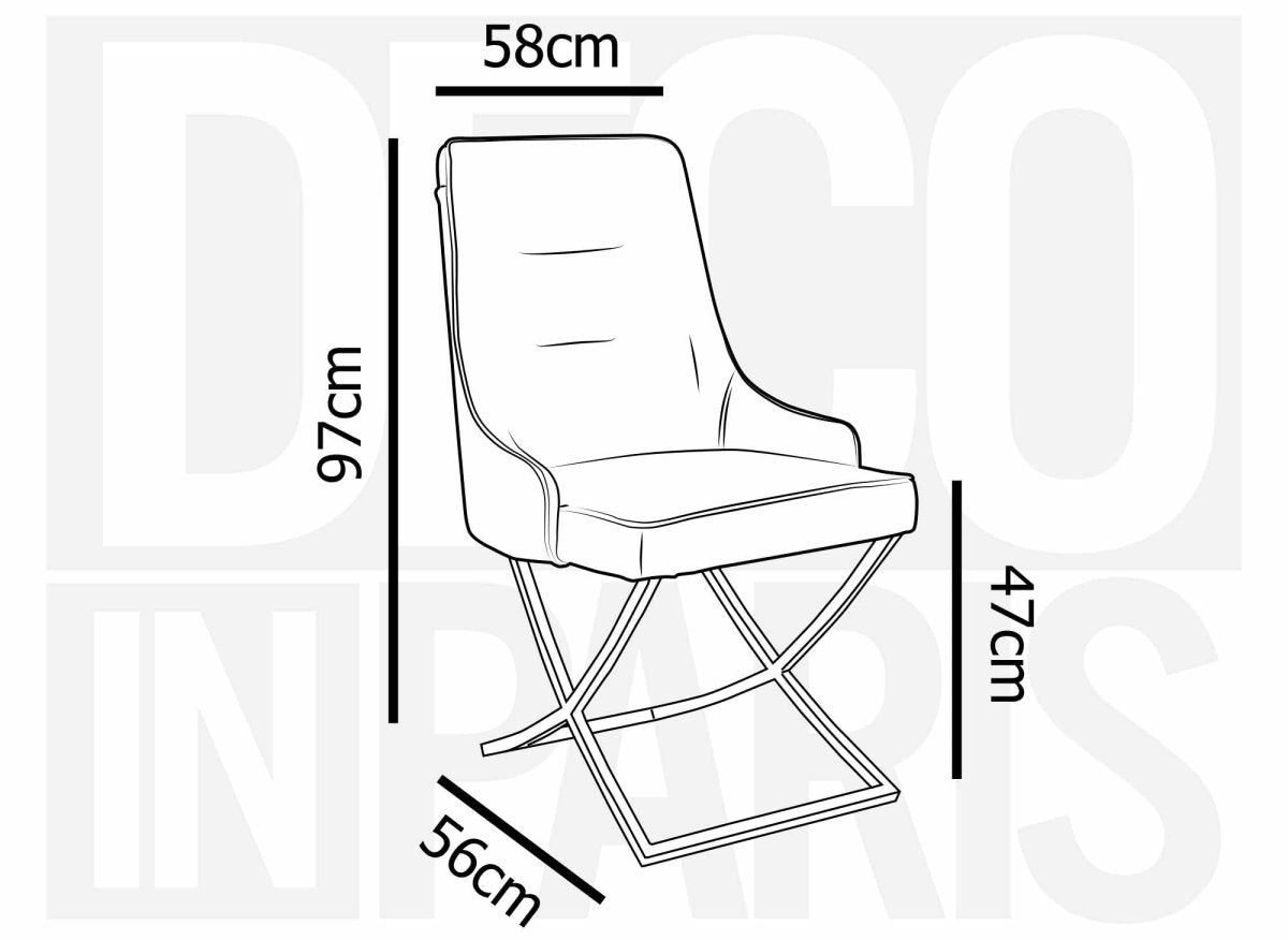 Lot de 2 chaises en velours beige pieds en métal doré LEXA - DécoInParis