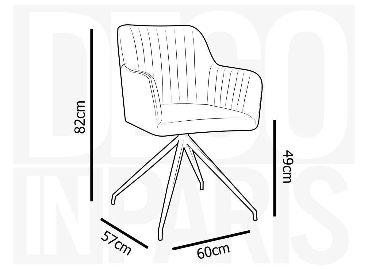 Lot de 2 chaises en velours beige pieds en métal noir RATUS - DécoInParis