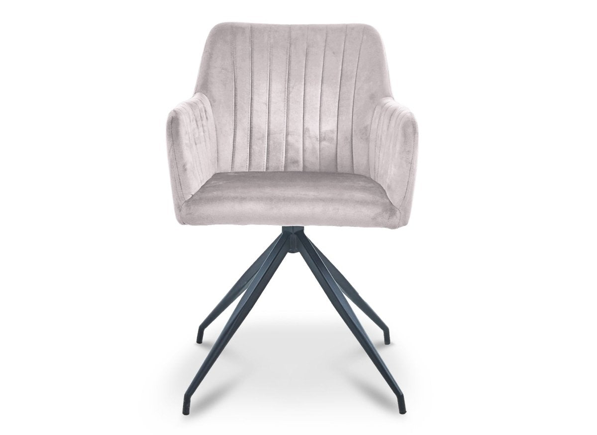 Lot de 2 chaises en velours beige pieds en métal noir RATUS - DécoInParis