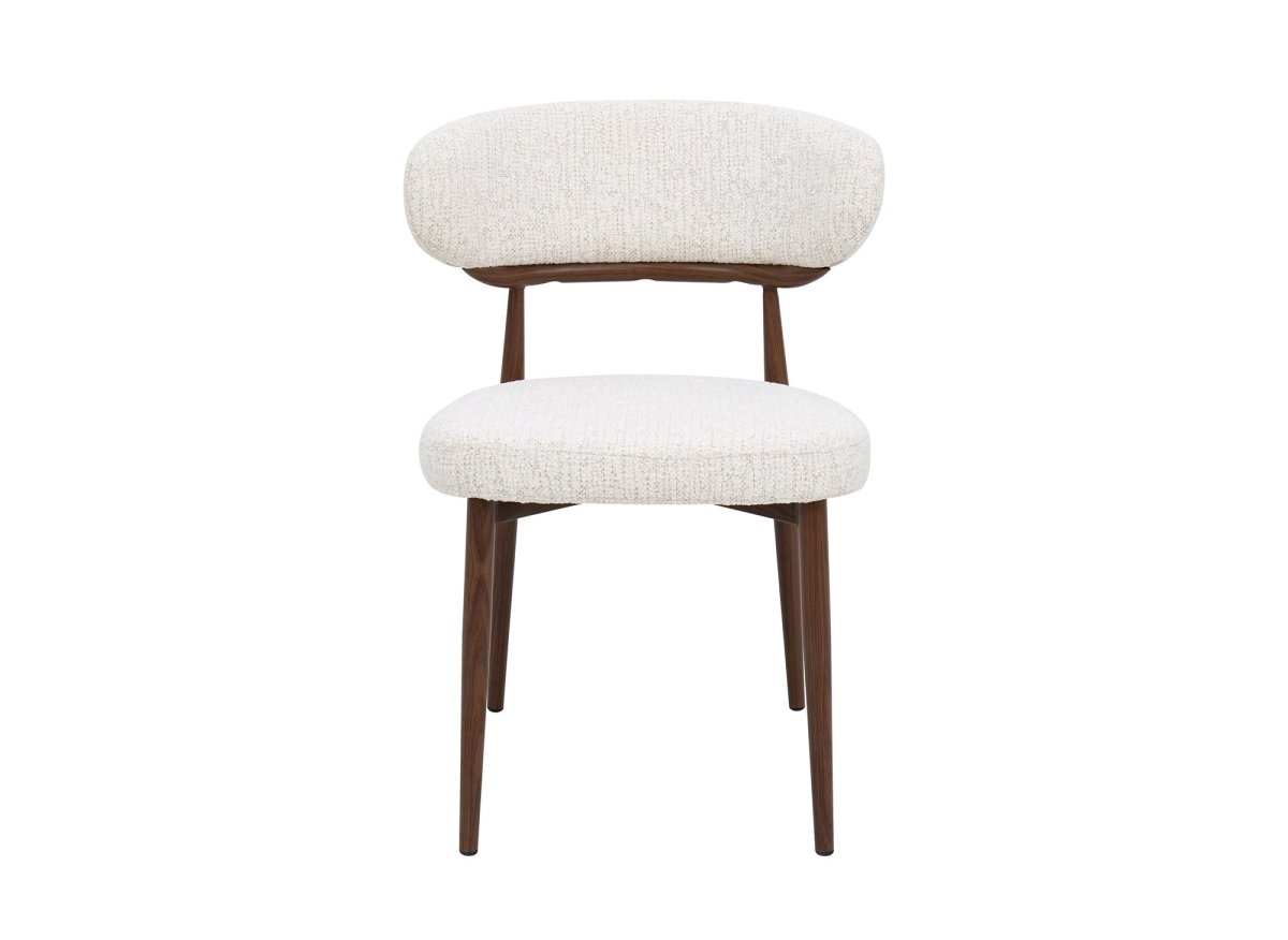 Lot de 2 chaises en velours tissé écru pieds en métal marron JULES - DécoInParis