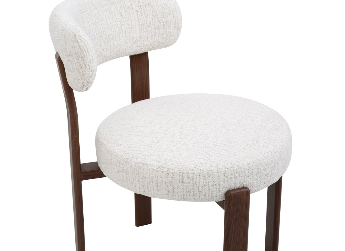 Lot de 2 chaises en velours tissé écru pieds en métal marron MARYSE - DécoInParis