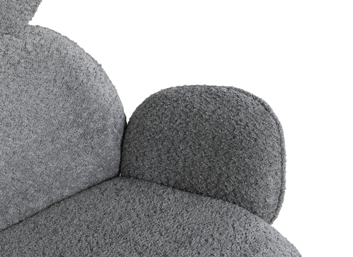 Lot de 2 chaises pivotantes avec accoudoirs en tissu effet peau de mouton gris MAGY - DécoInParis