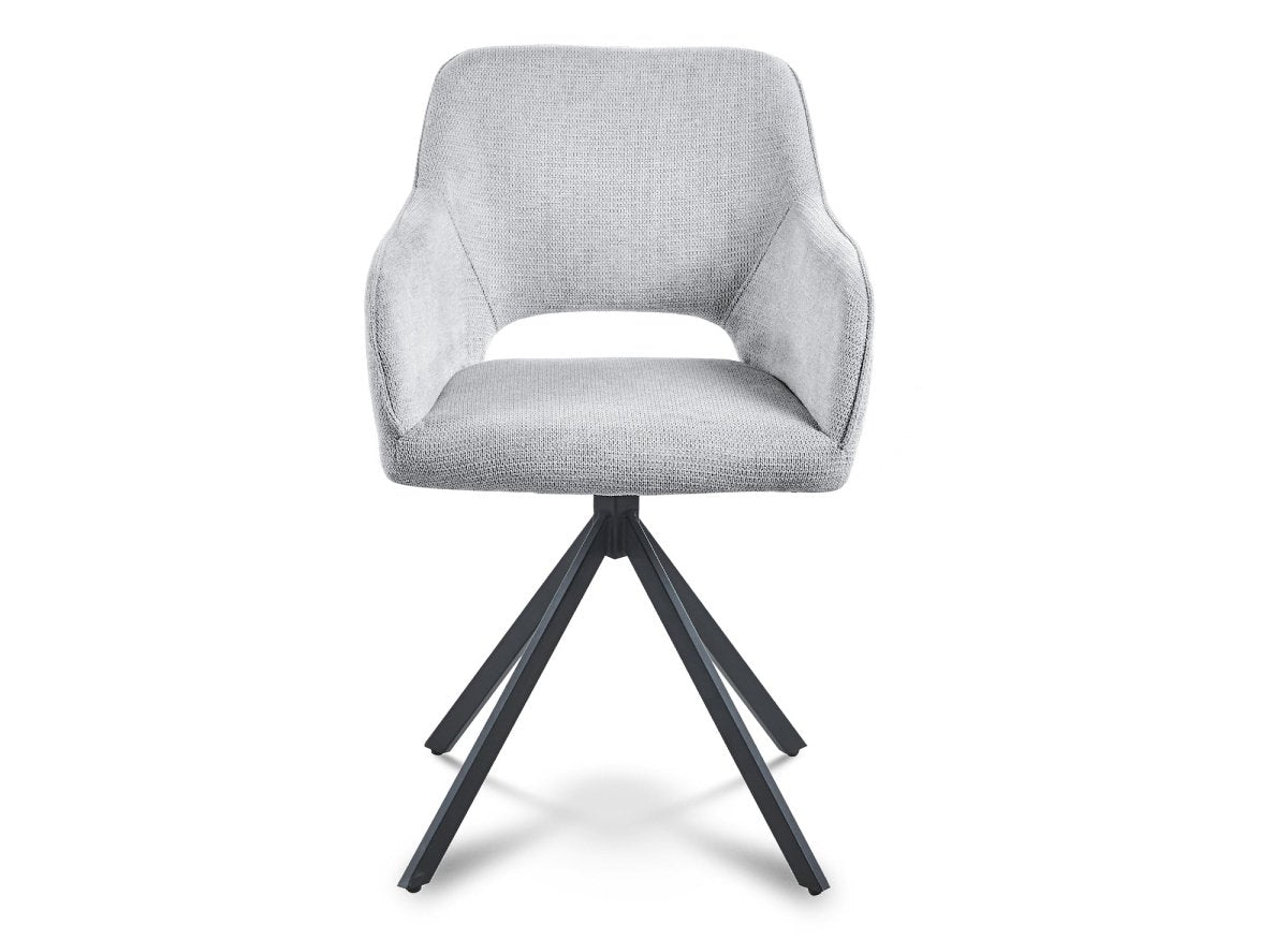 Lot de 2 chaises pivotantes design en velours gris clair CIEL - DécoInParis