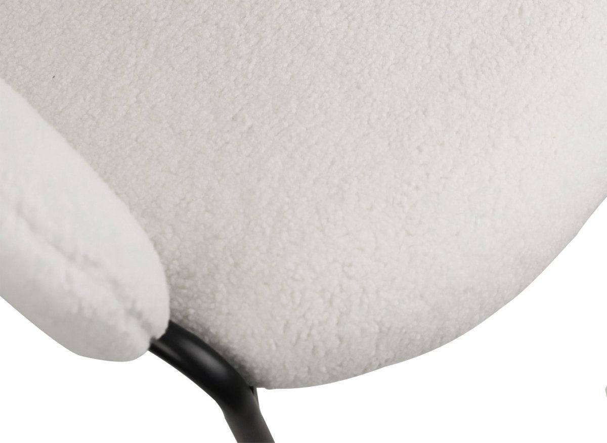 Lot de 2 fauteuils design avec accoudoirs en tissu bouclette blanc BENTA - DécoInParis