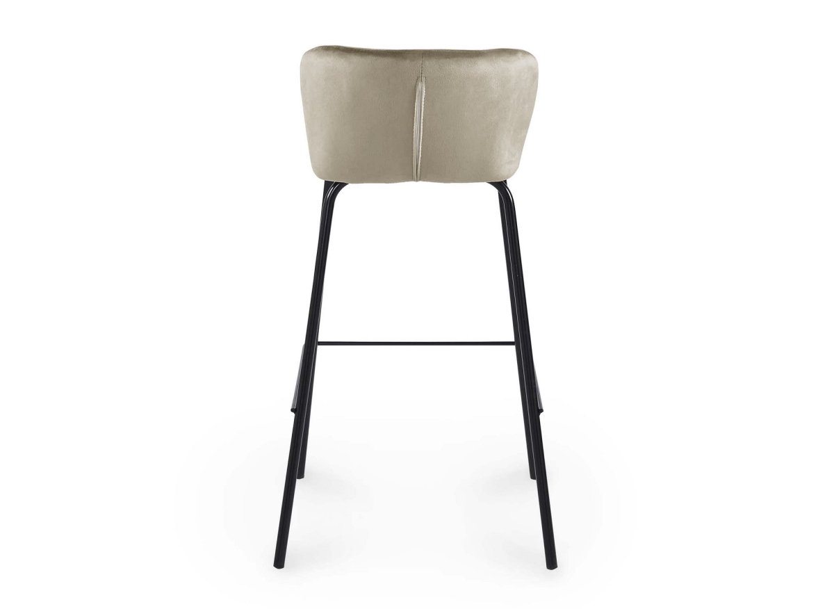 Lot de 2 tabourets de bar design en velours beige BOSCO - DécoInParis