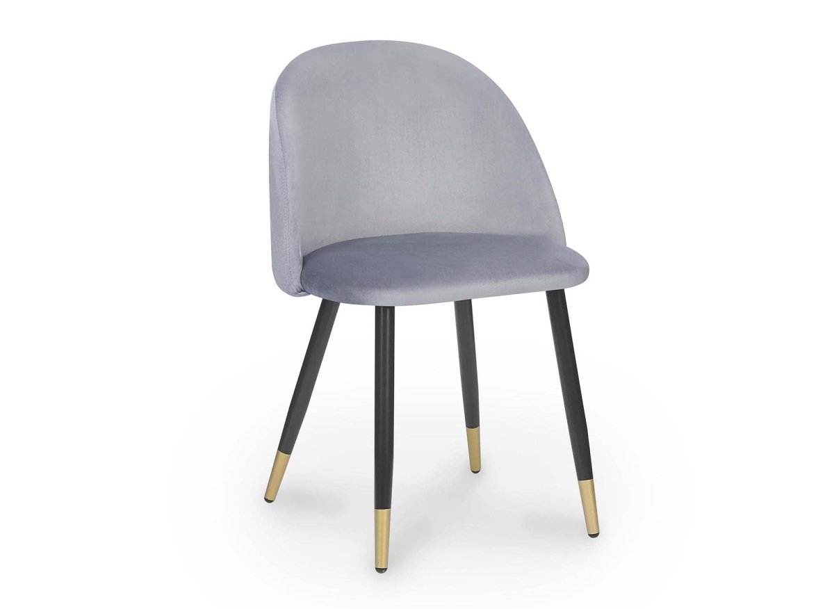 Lot de 4 chaises design en velours gris LYDIA - DécoInParis