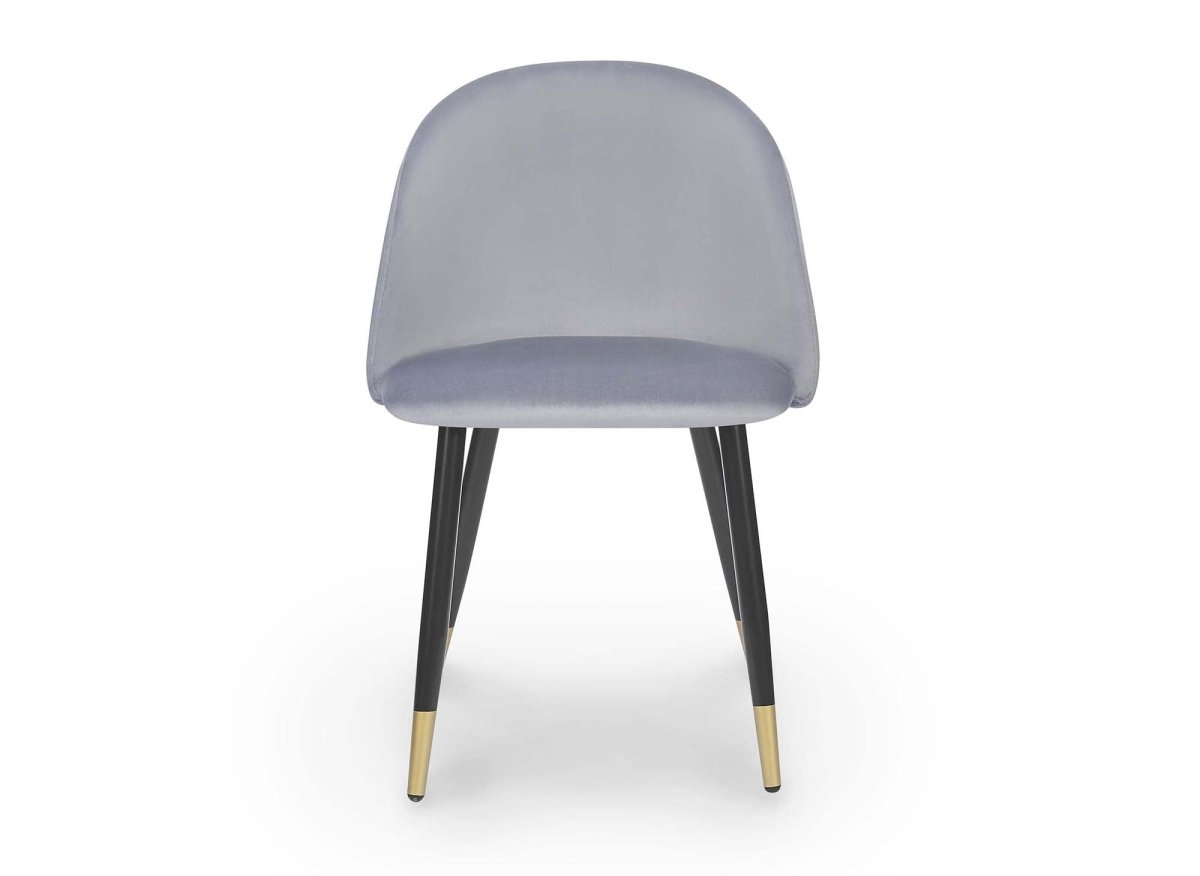 Lot de 4 chaises design en velours gris LYDIA - DécoInParis