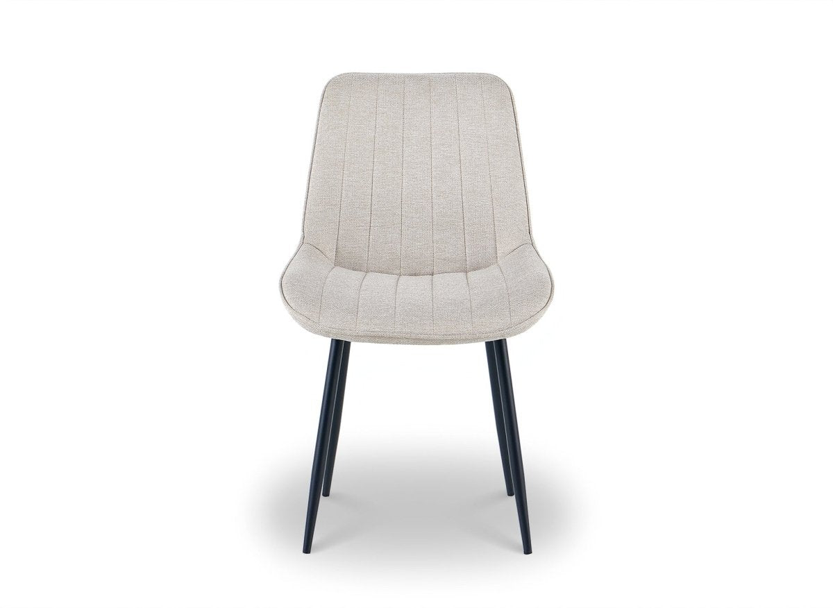 Lot de 4 chaises en tissu beige LOREVA - DécoInParis