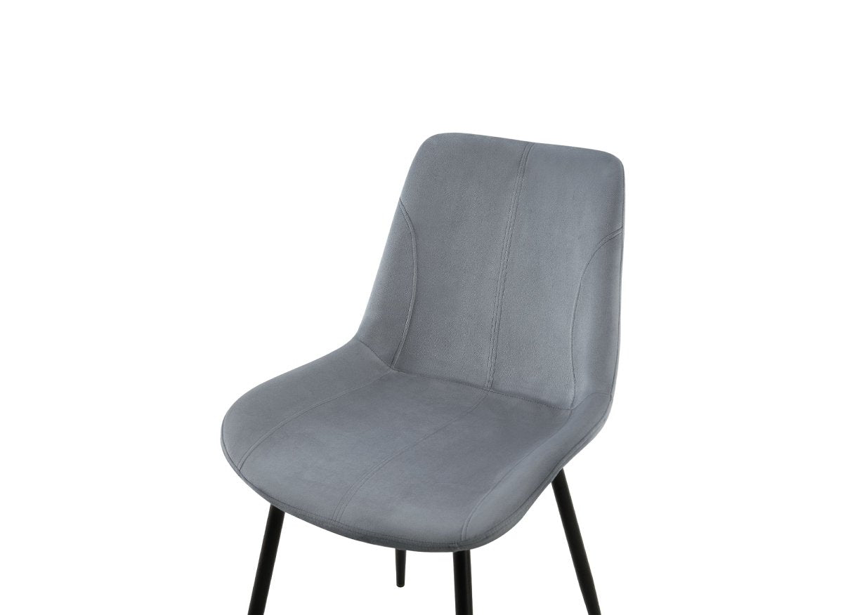 Lot de 4 chaises en velours gris THARA - DécoInParis