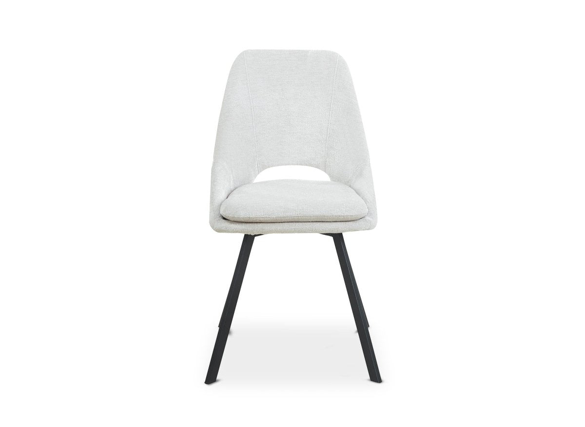 Lot de 4 chaises en velours texturé beige NARCISSE - DécoInParis