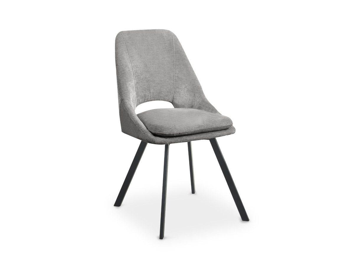 Lot de 4 chaises en velours texturé gris NARCISSE - DécoInParis