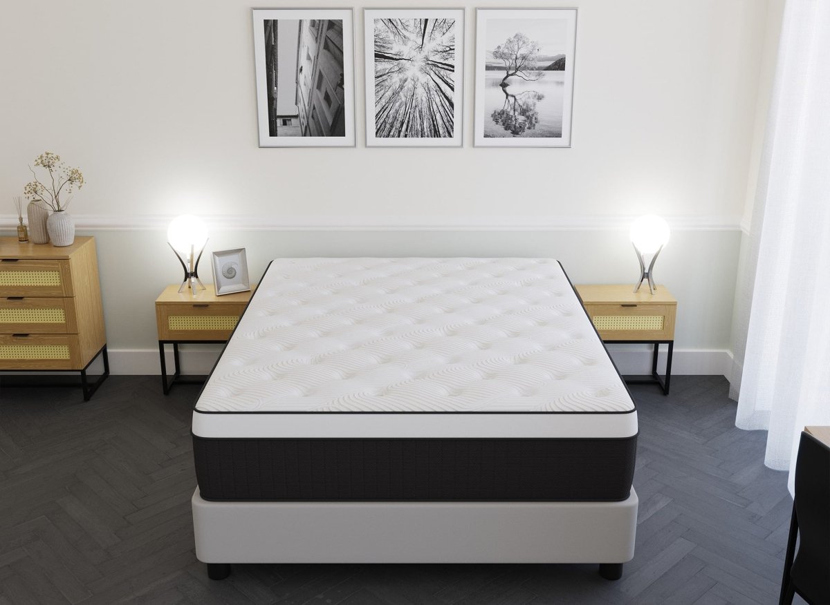 Matelas hybride mémoire de forme 140 x 190 cm épaisseur 37 cm - PILLOW - DécoInParis