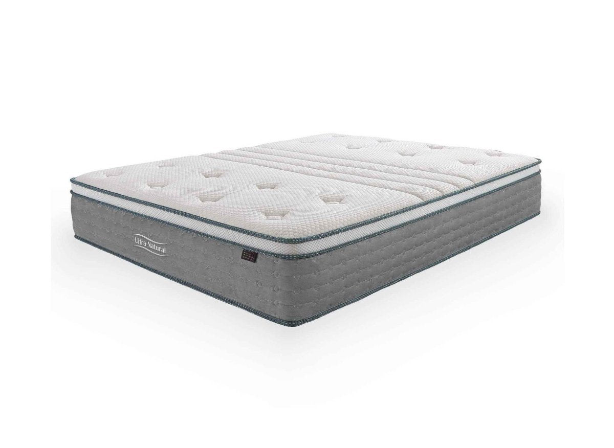 Matelas hybride NATURAL 160 x 200 cm ressorts ensachés et soie épaisseur 29 cm - DécoInParis