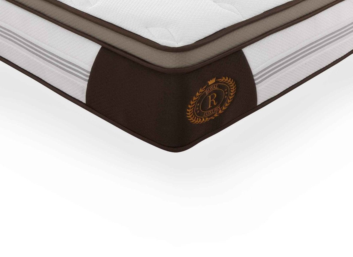Matelas hybride ROYAL LUX 140 x 190 cm ressorts ensachés et mémoire de forme épaisseur 31 cm - DécoInParis
