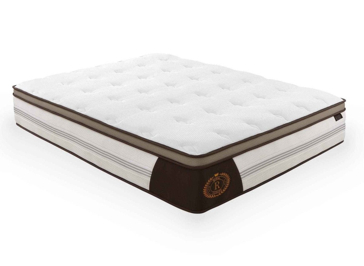 Matelas hybride ROYAL LUX 180 x 200 cm ressorts ensachés et mémoire de forme épaisseur 31 cm - DécoInParis