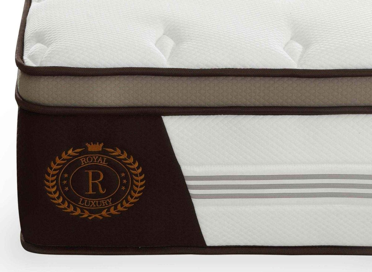 Matelas hybride ROYAL LUX 180 x 200 cm ressorts ensachés et mémoire de forme épaisseur 31 cm - DécoInParis