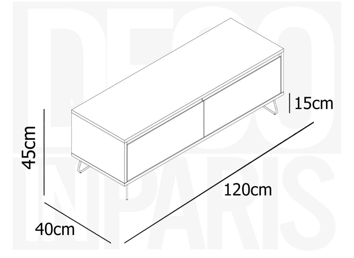 Meuble TV avec 1 tiroir 1 porte DARINA en bois - DécoInParis