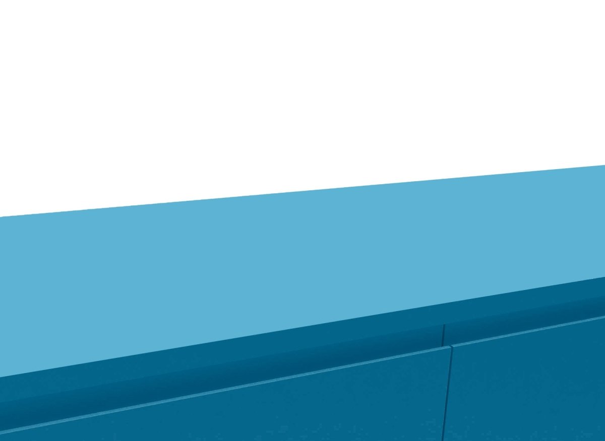 Meuble TV XXL 1 tiroir 1 porte bleu canard DARINA - DécoInParis