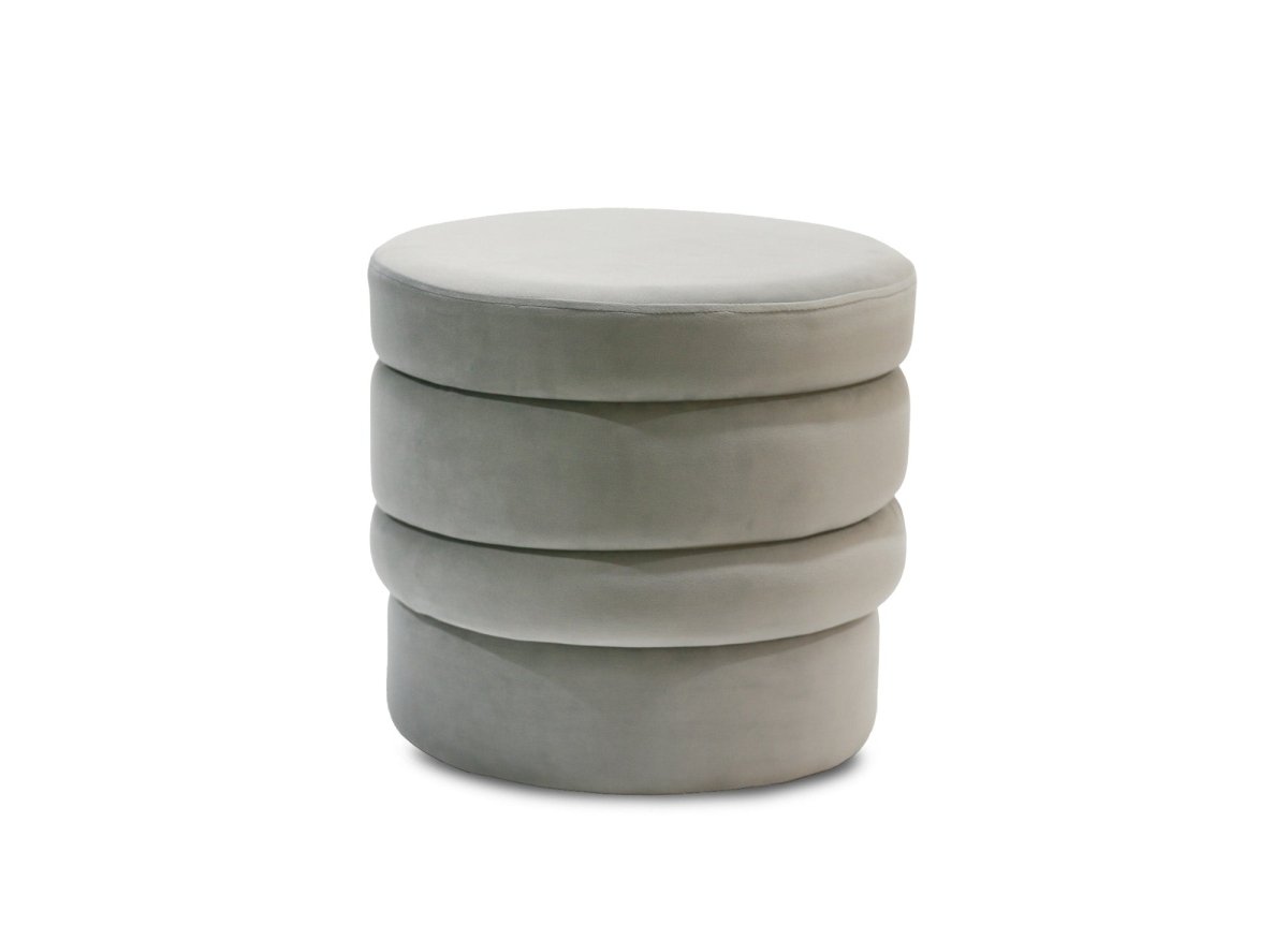 Pouf design en velours gris VELVET - DécoInParis