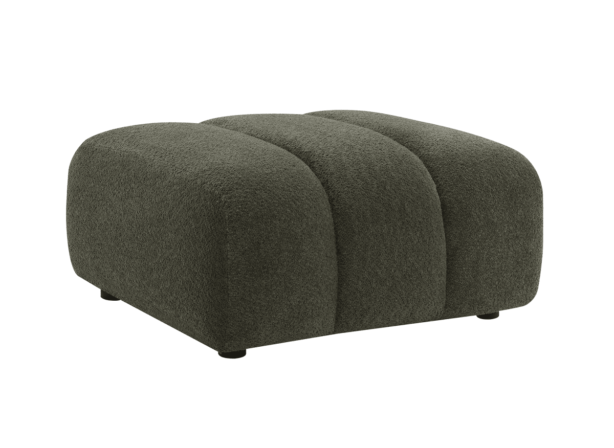 Pouf en tissu bouclette vert AELIS - DécoInParis