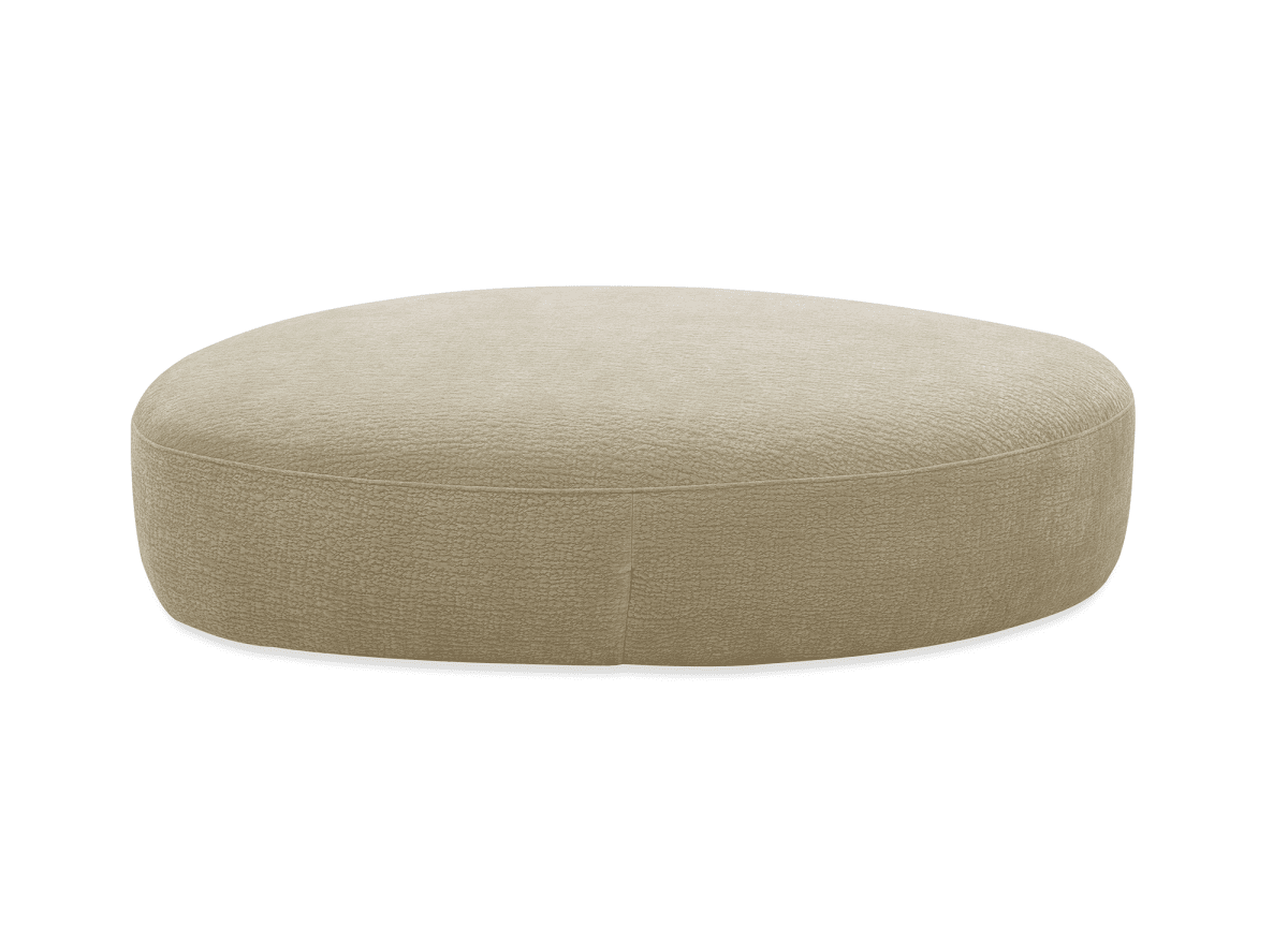 Pouf en velours tissé beige IMENIA - DécoInParis