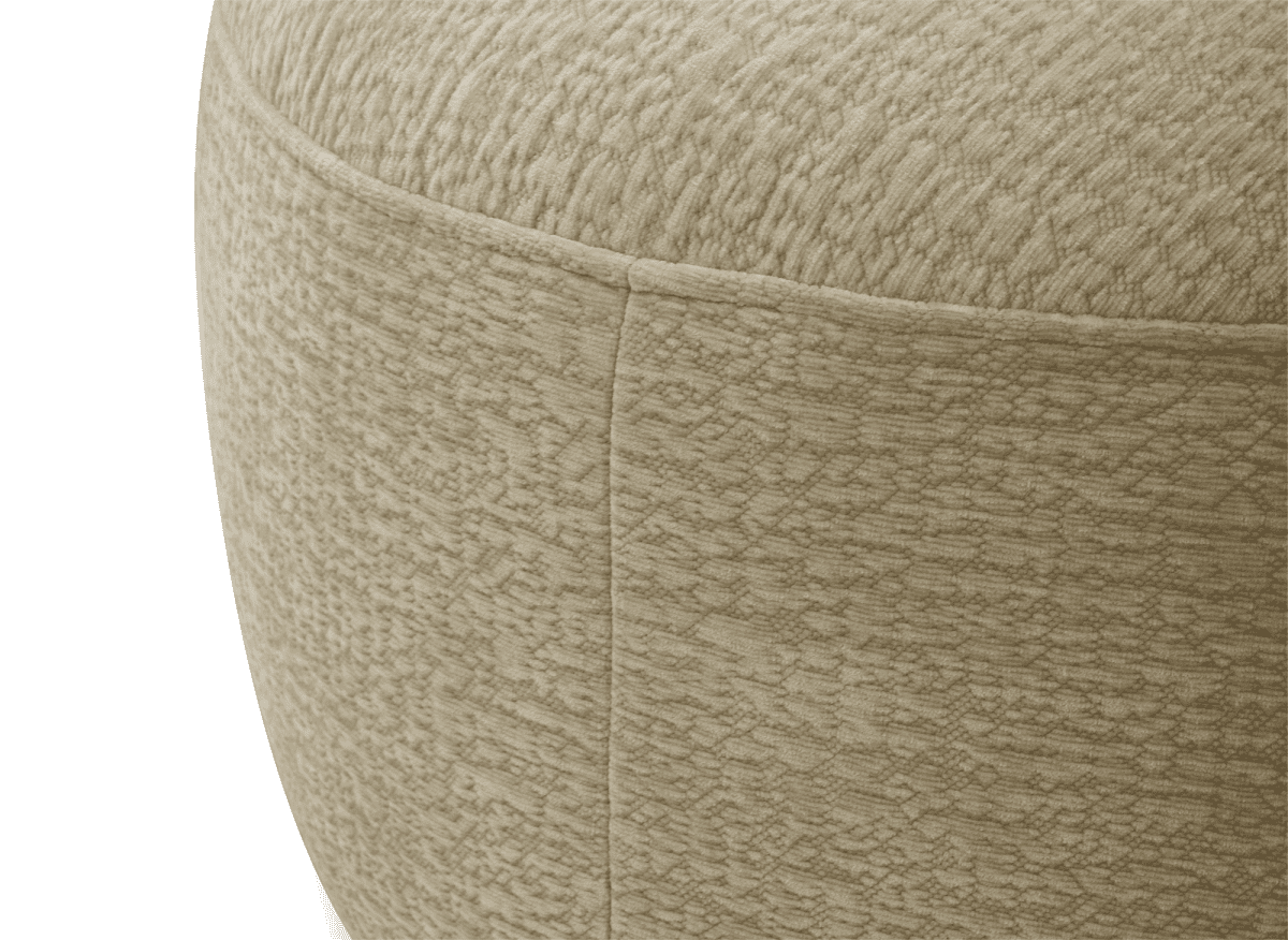 Pouf en velours tissé beige IMENIA - DécoInParis