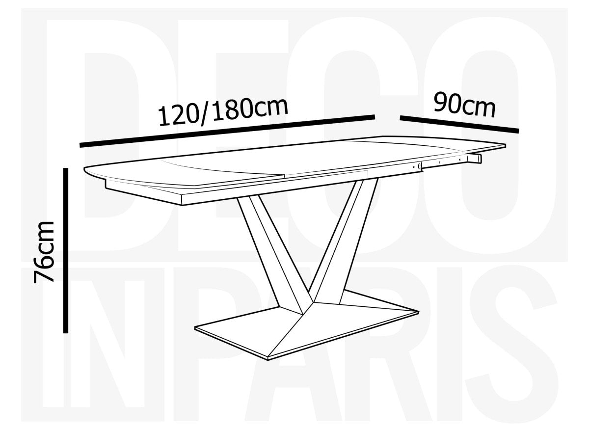 Table à manger extensible en céramique blanche 6 - 8 personnes ELIAD - DécoInParis