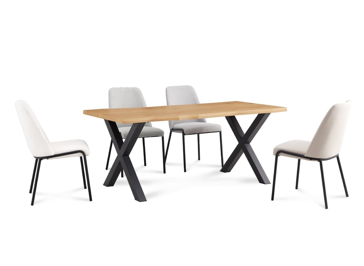 Table à manger rectangulaire en bois et métal noir ELIANA - DécoInParis