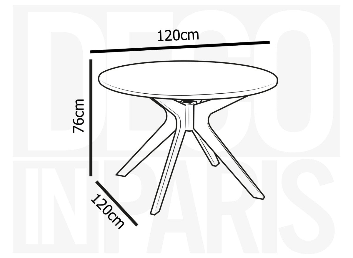 Table à manger ronde design couleur chêne NOVEA - DécoInParis