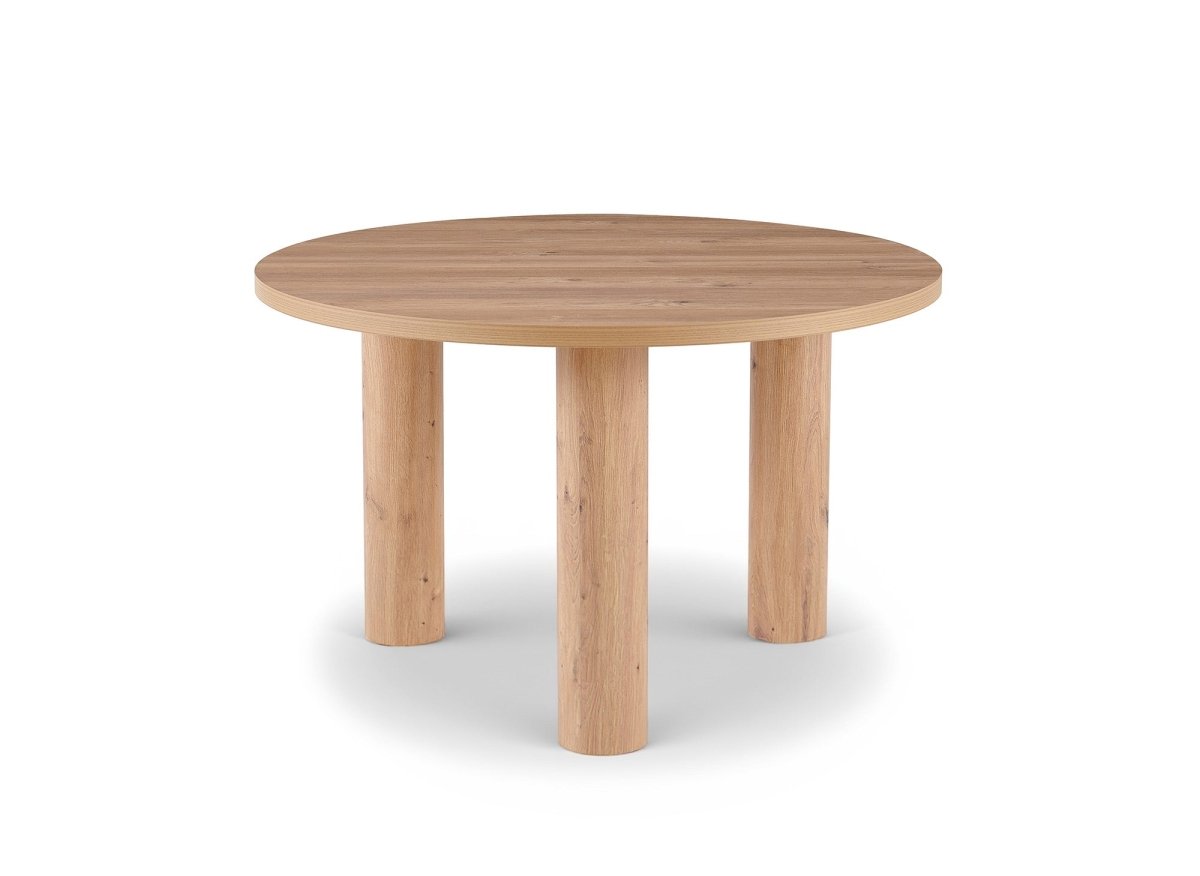 Table à manger ronde effet bois LORINA - DécoInParis