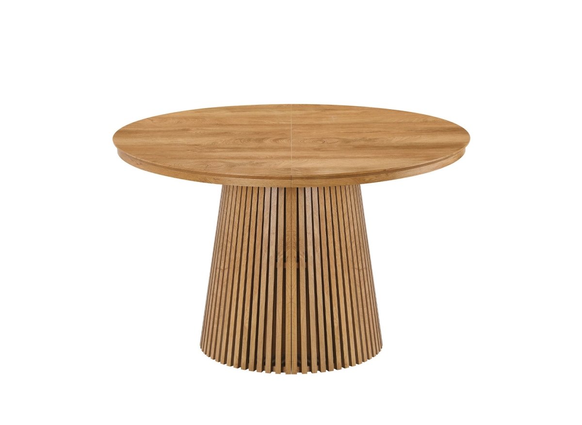 Table à manger ronde extensible en bois clair HEKA - DécoInParis
