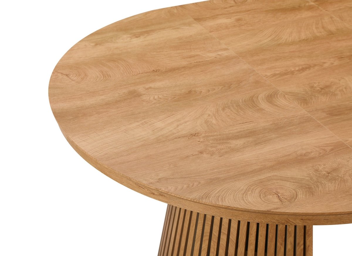 Table à manger ronde extensible en bois clair HEKA - DécoInParis