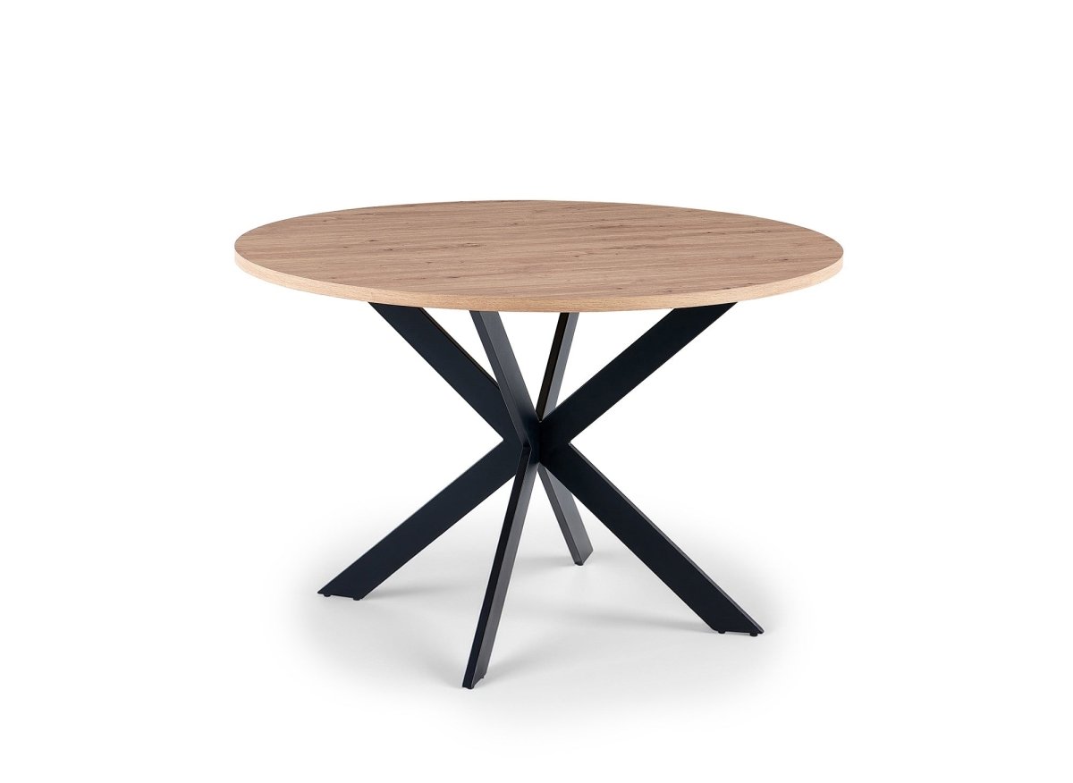 Table à manger ronde SINAYA + Lot de 4 chaises grises CECILE - DécoInParis