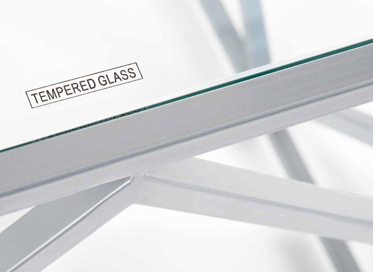 Table basse design en verre et métal carrée ELIO - DécoInParis