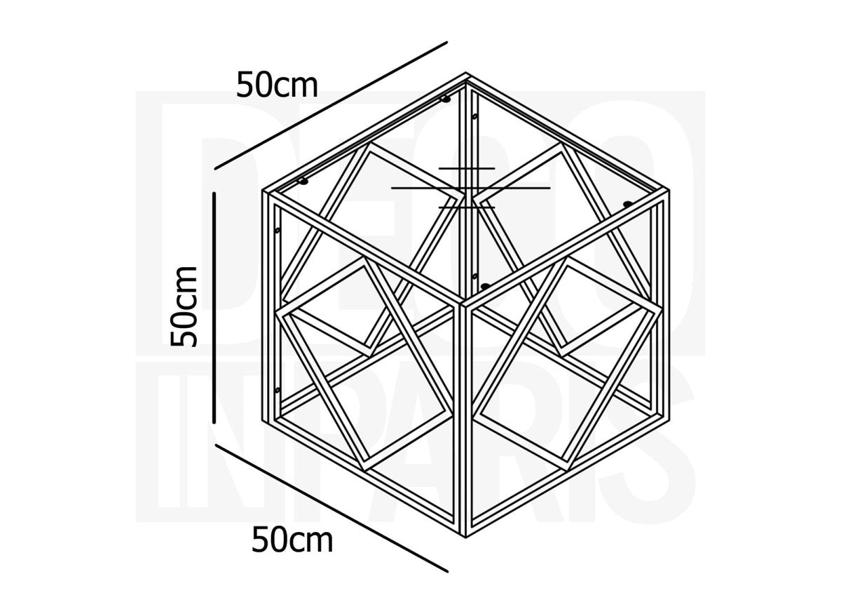 Table basse design en verre et métal carrée ELIO - DécoInParis