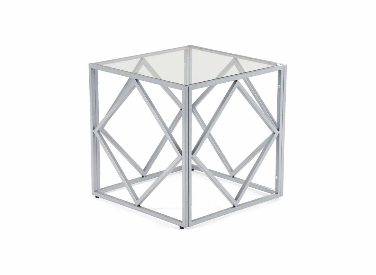 Table basse design en verre et métal carrée ELIO - DécoInParis