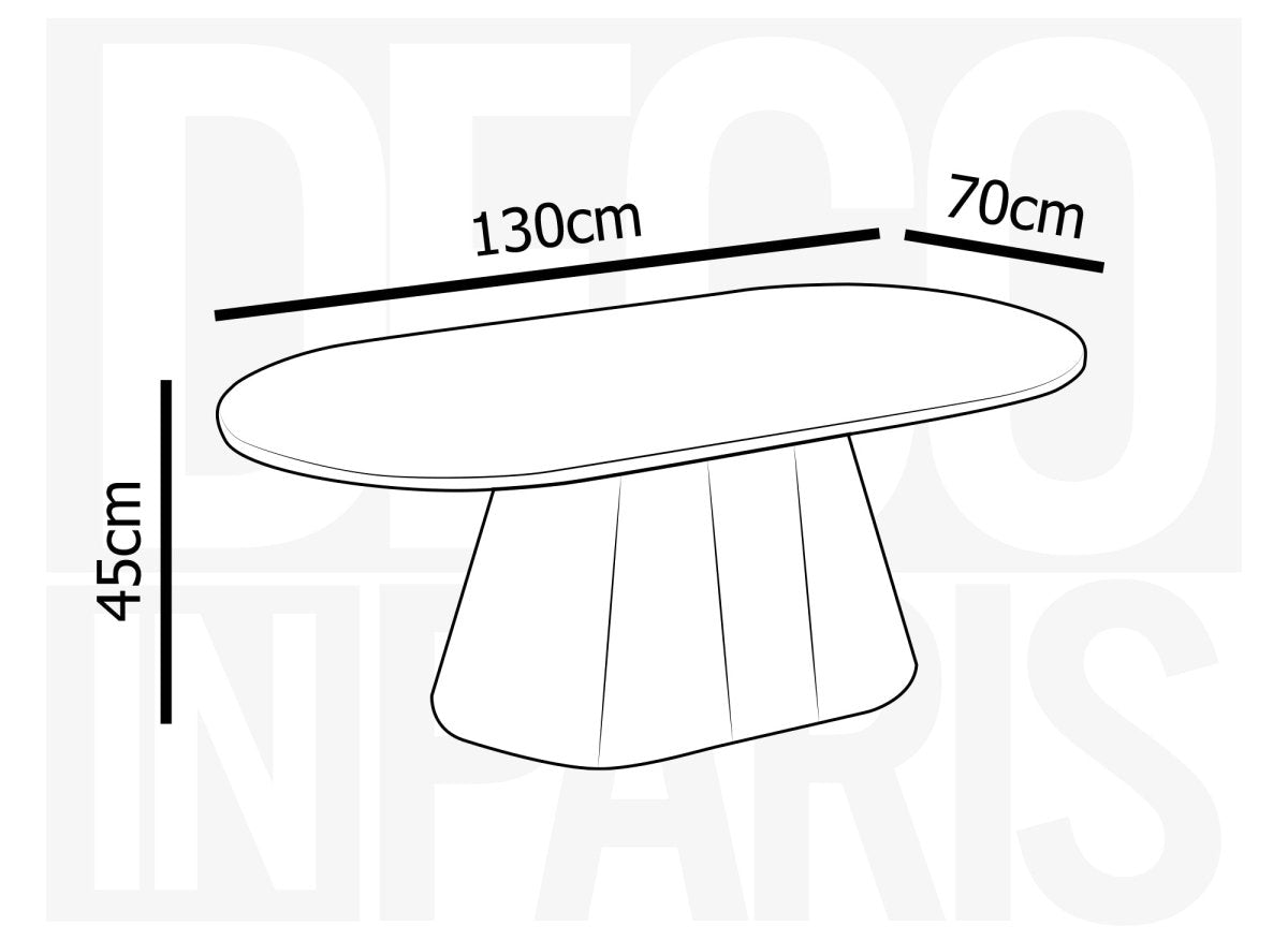 Table basse ovale en marbre composite beige TIANA - DécoInParis